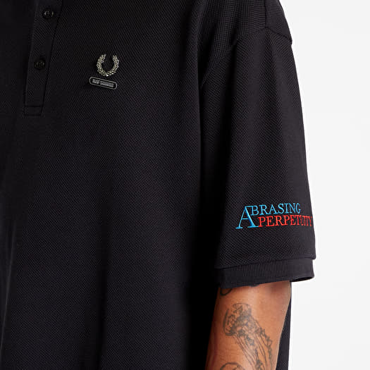Mens Raf Simons Raf Oversized Polo In Black