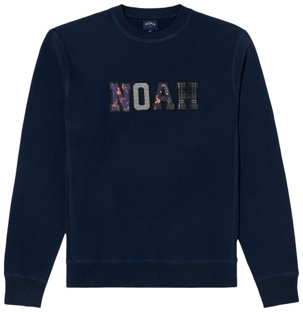 Noah Men's Navy Applique Logo Crewneck