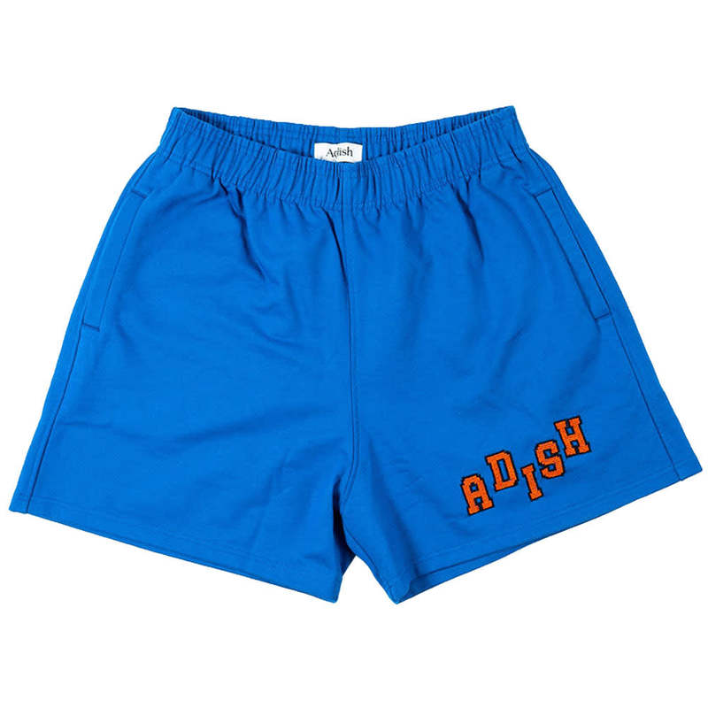 Adish Men's Blue Tatreez Logo French Terry Shorts