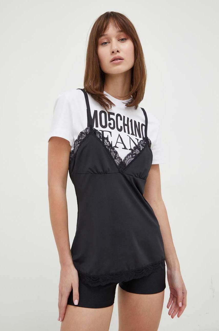Moschino Trompe L'oeil Jersey T-Shirt in Black