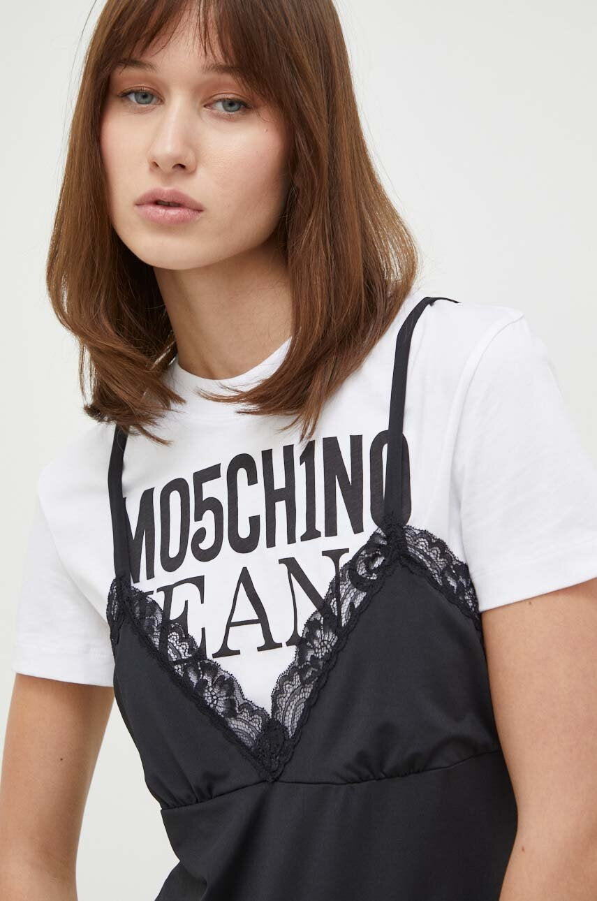 Moschino Trompe L'oeil Jersey T-Shirt in Black