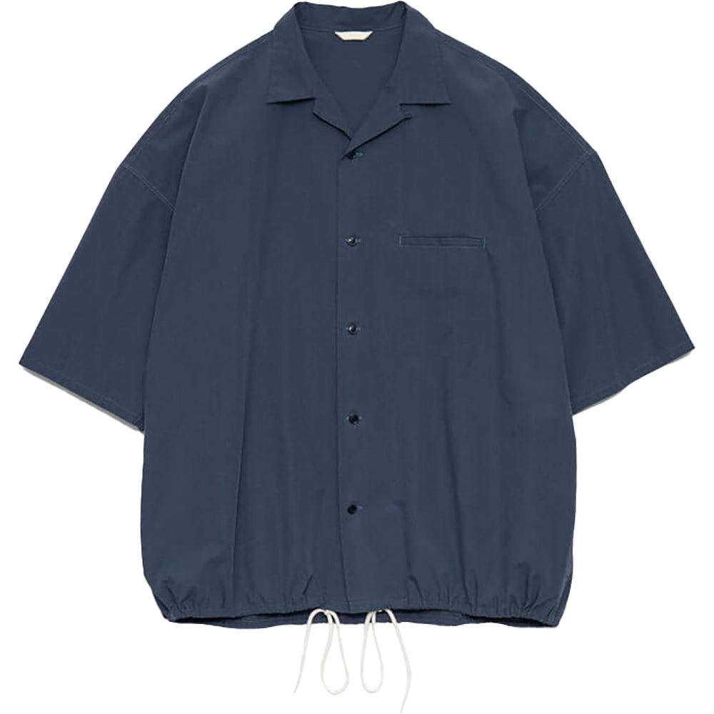 Nanamica Mens Open Collar Half Sleeve Shirt Navy