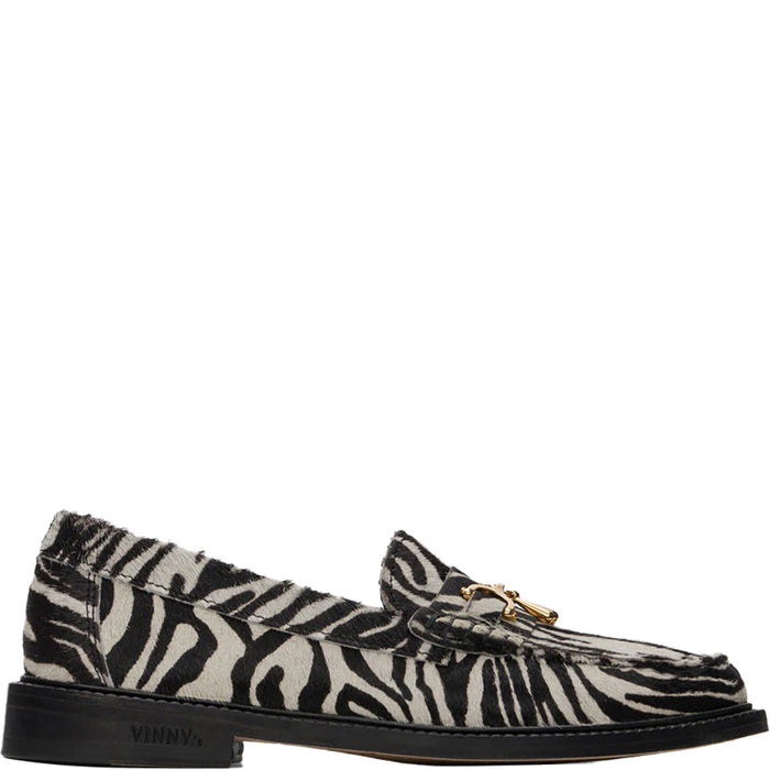 Vinny's Mens Luxe Black Zebra Loafers