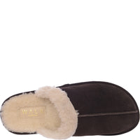 Walk London Mens Brown Sheepskin Slippers