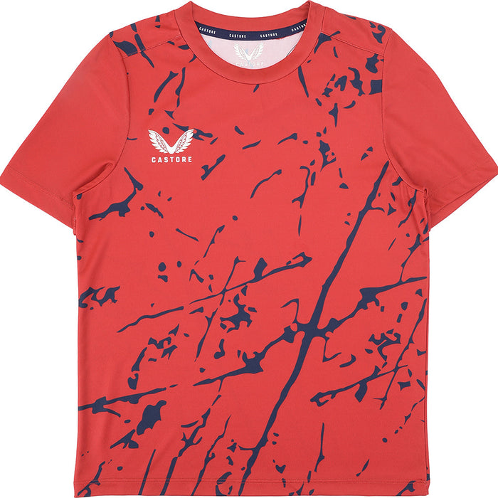 Junior Castore Short Sleeve Printed Training T-Shirt in Red