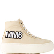 Unisex Kids MM6 Logo Zip Up Laced Off in White