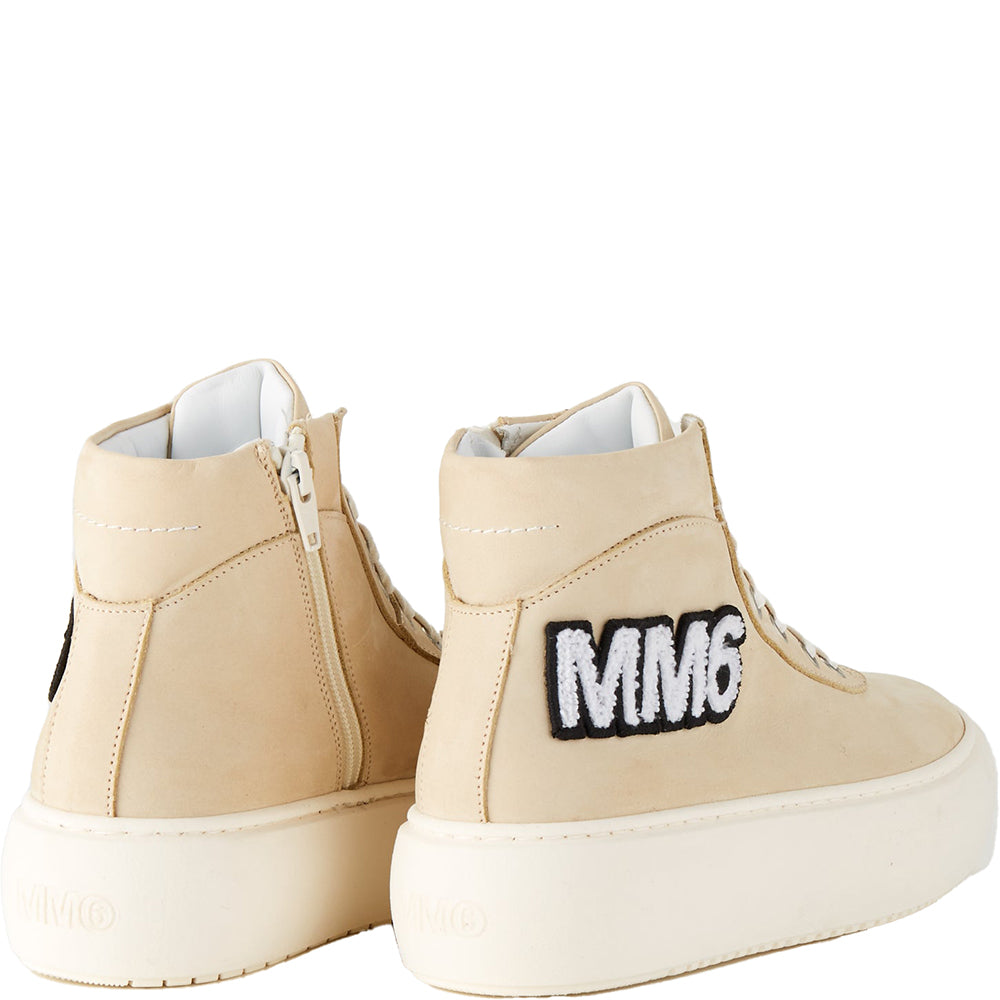 Unisex Kids MM6 Logo Zip Up Laced Off in White