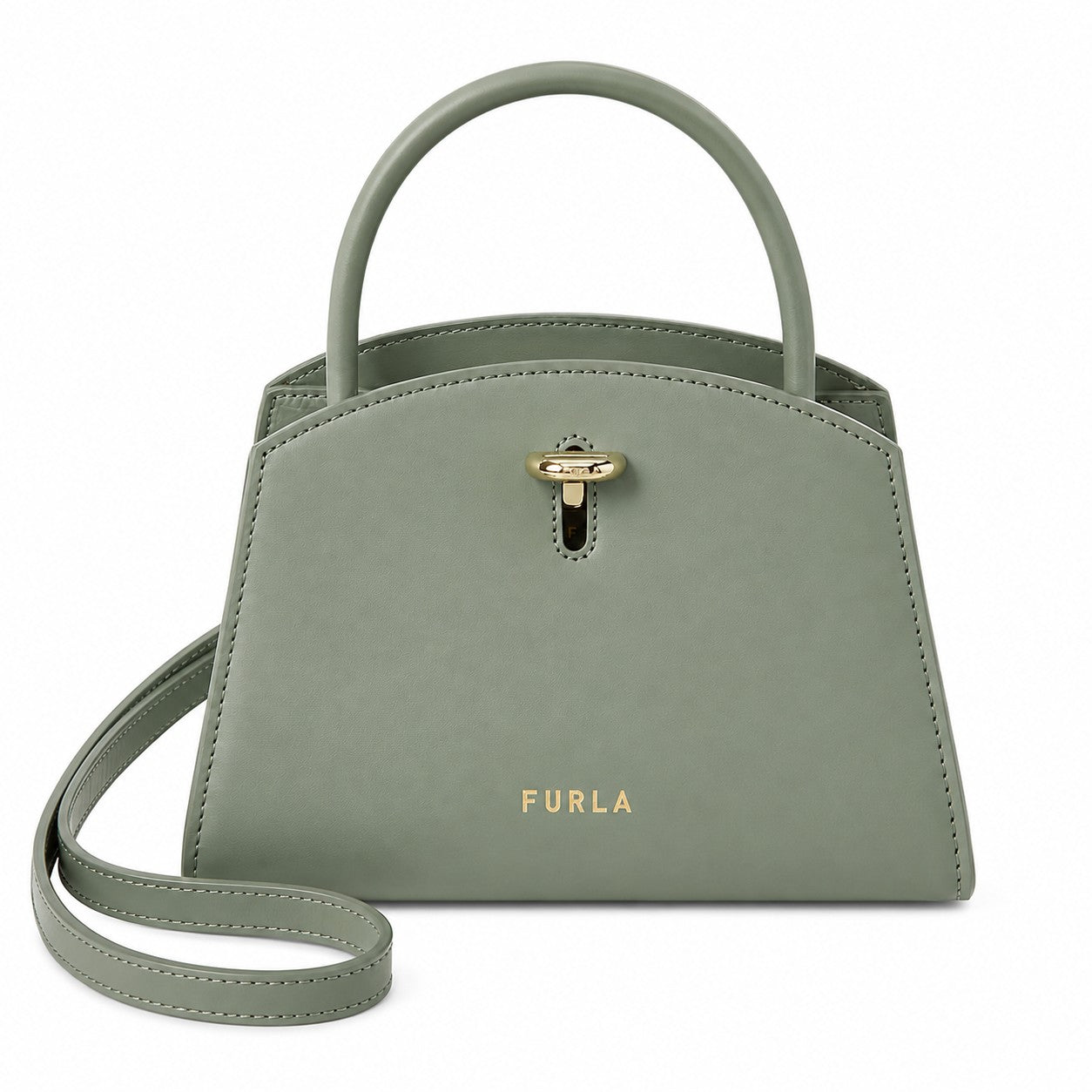 FURLA GENESI MINI TOTE IN MINERAL GREEN