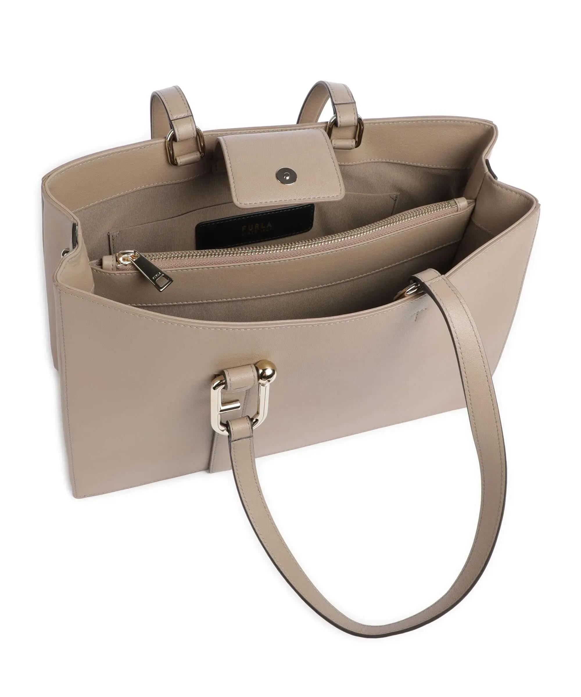 FURLA NUVOLA L TOTE IN GREIGE