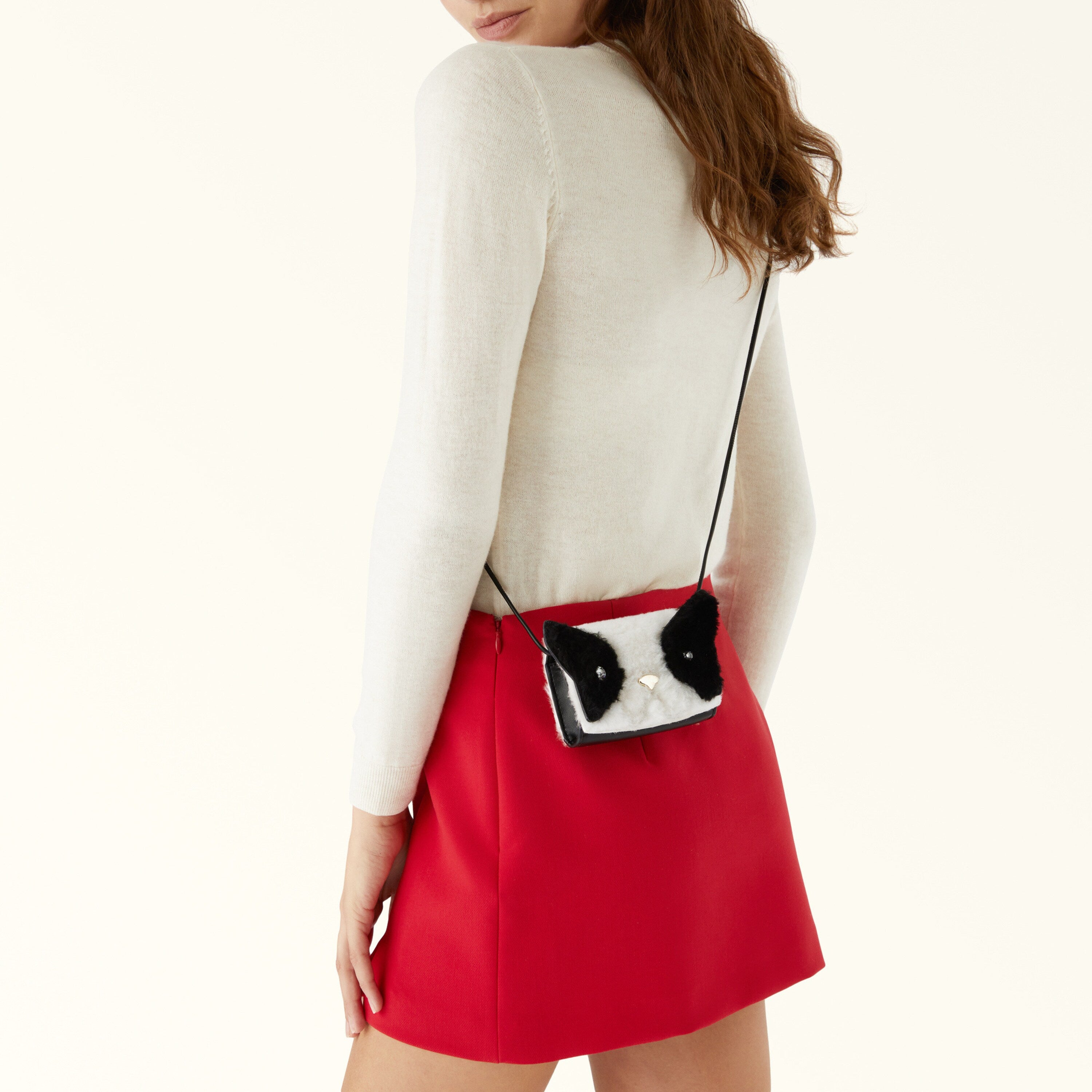 ALLEGRA MICRO CROSSBODY FRENCH BULLDOG IN MARSHMALLOW & BLACK
