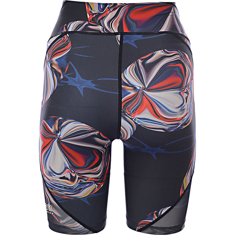 Ksubi x P.E Nation Womens Black Warped Bike Shorts