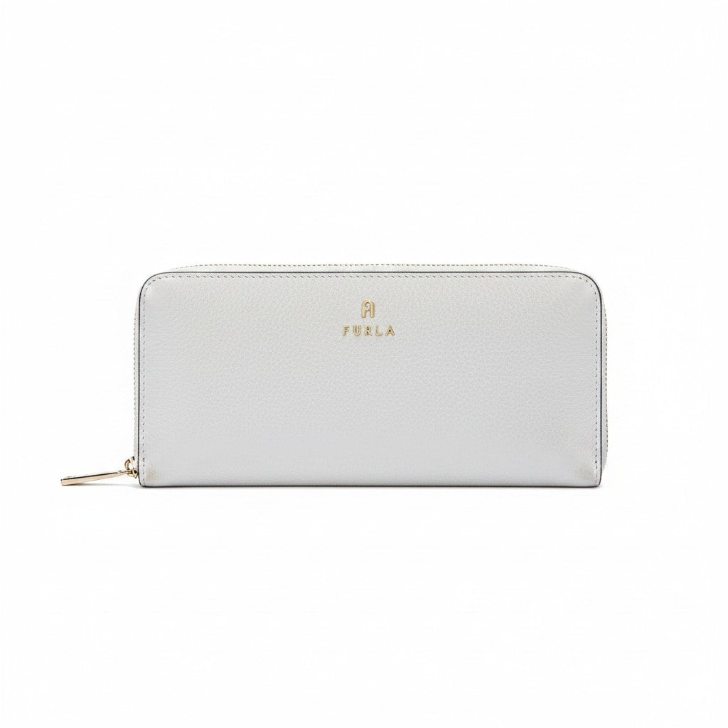 FURLA CAMELIA L ZIP AROUND SLIM IN MARSHMALLOW