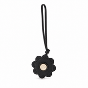 FURLA SFERA AIR TAG FLOWER CHARM IN BLACK