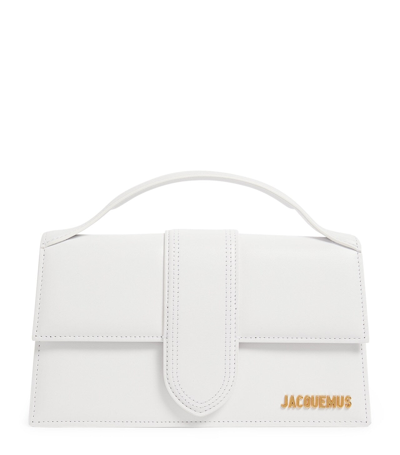 Le Grand Bambino White leather crossbody bag with Gold hardware