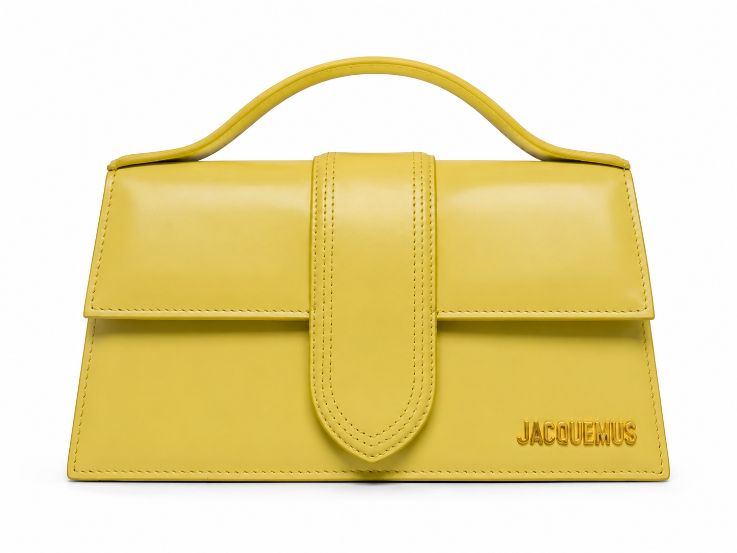 Le Grand Bambino Yellow leather crossbody bag with gold hardware