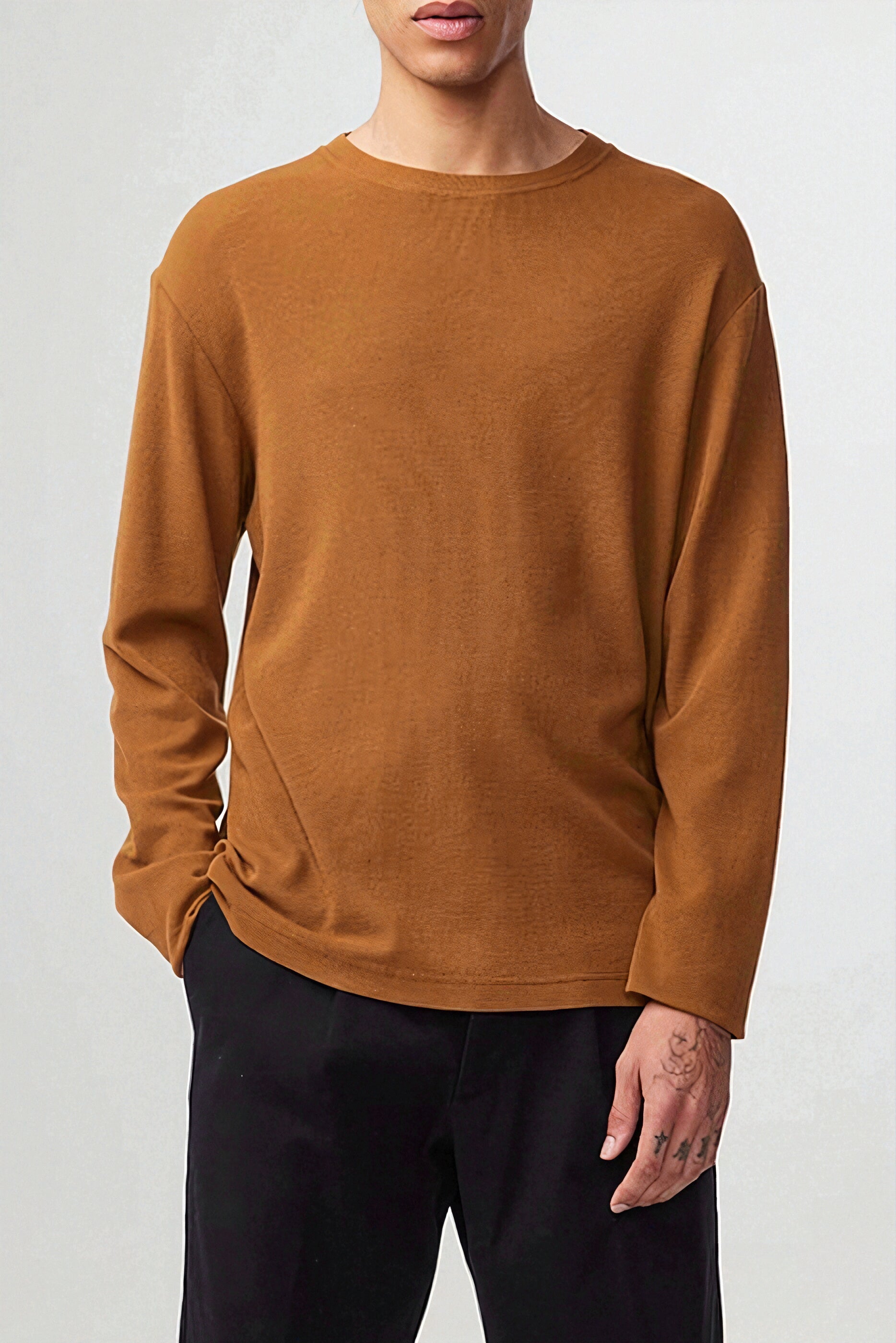 NN.07 Kurt ls 3323 long-sleeved t-shirt in tobacco