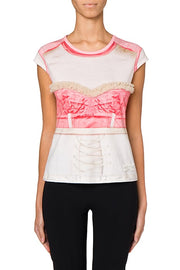 Inside Out Trompe-L'oeil Jersey T-Shirt in Pink