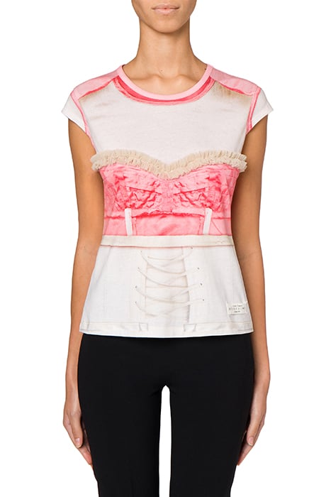 Inside Out Trompe-L'oeil Jersey T-Shirt in Pink