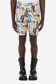 Moschino City Print Bermuda Shorts in Grey