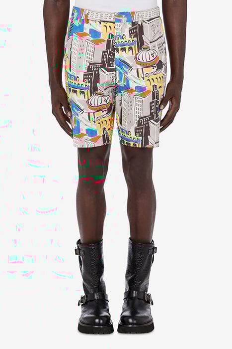 Moschino City Print Bermuda Shorts in Grey