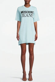 Moschino Logo Dress in Blue