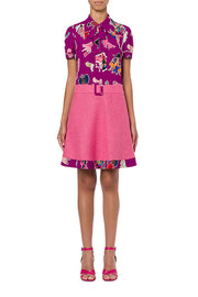 Fashion Sketches Georgette & Boucle Dress in Pink