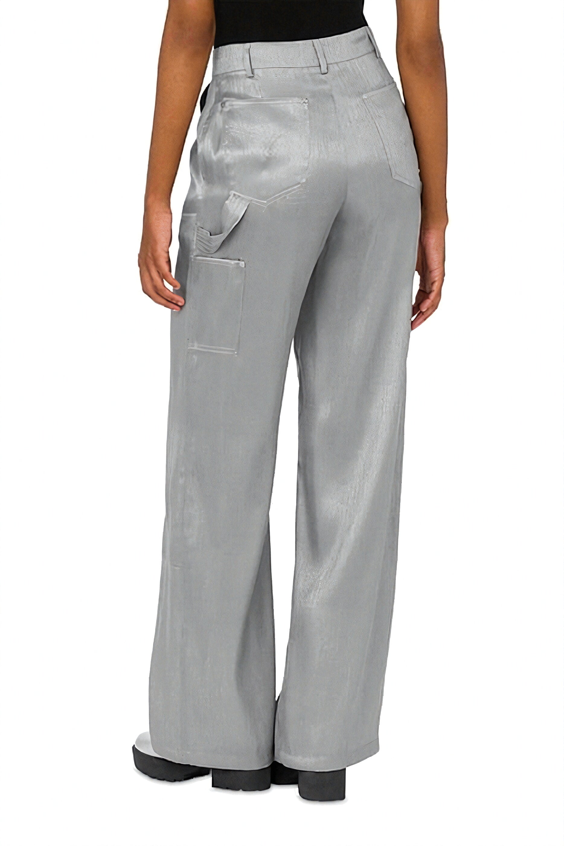 Moschino Palazzo Trousers in Silver