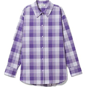Weekday Women's Purple Edyn Cotton Poplin Check Shirt