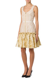 Inside Out Taffeta Dress in Beige