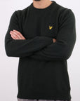 Lyle & Scott Crew Neck Lambswool Blend Jumper in Green