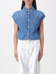 Moschino Hearts Pocket Chambray Shirt in Blue
