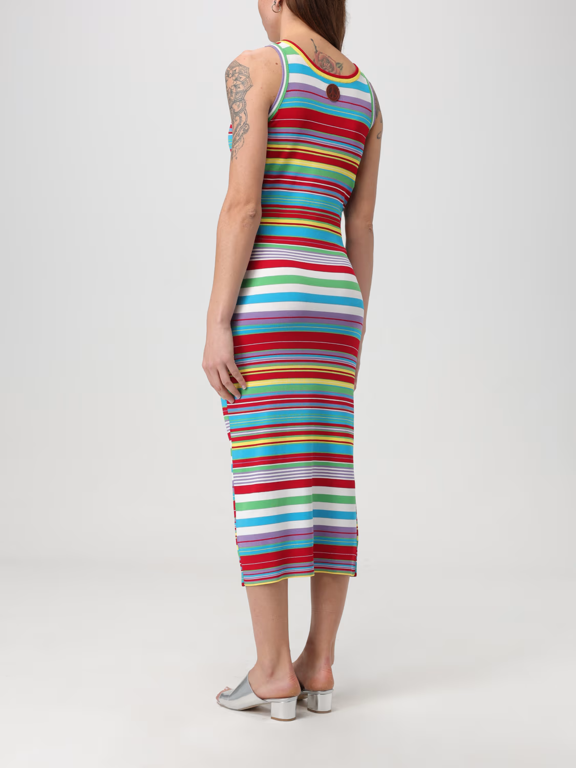 Moschino Colourful Stripes Stretch Knit Dress in Multicolour