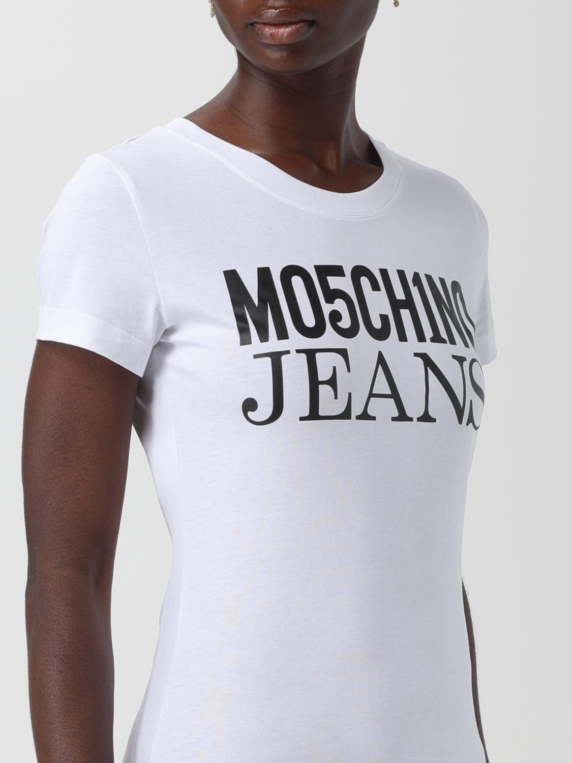 Moschino Logo Print Jersey T-Shirt in White