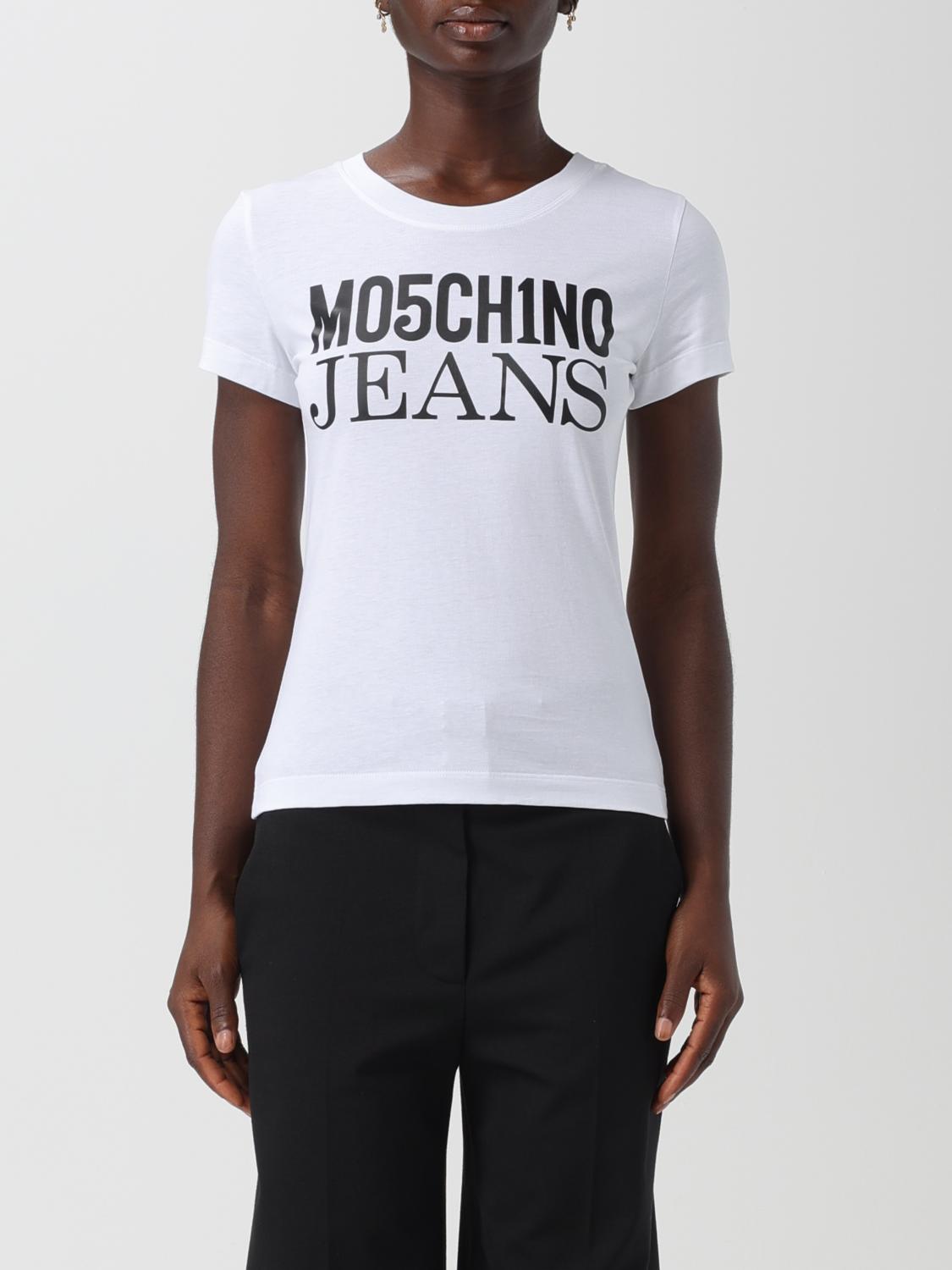 Moschino Logo Print Jersey T-Shirt in White
