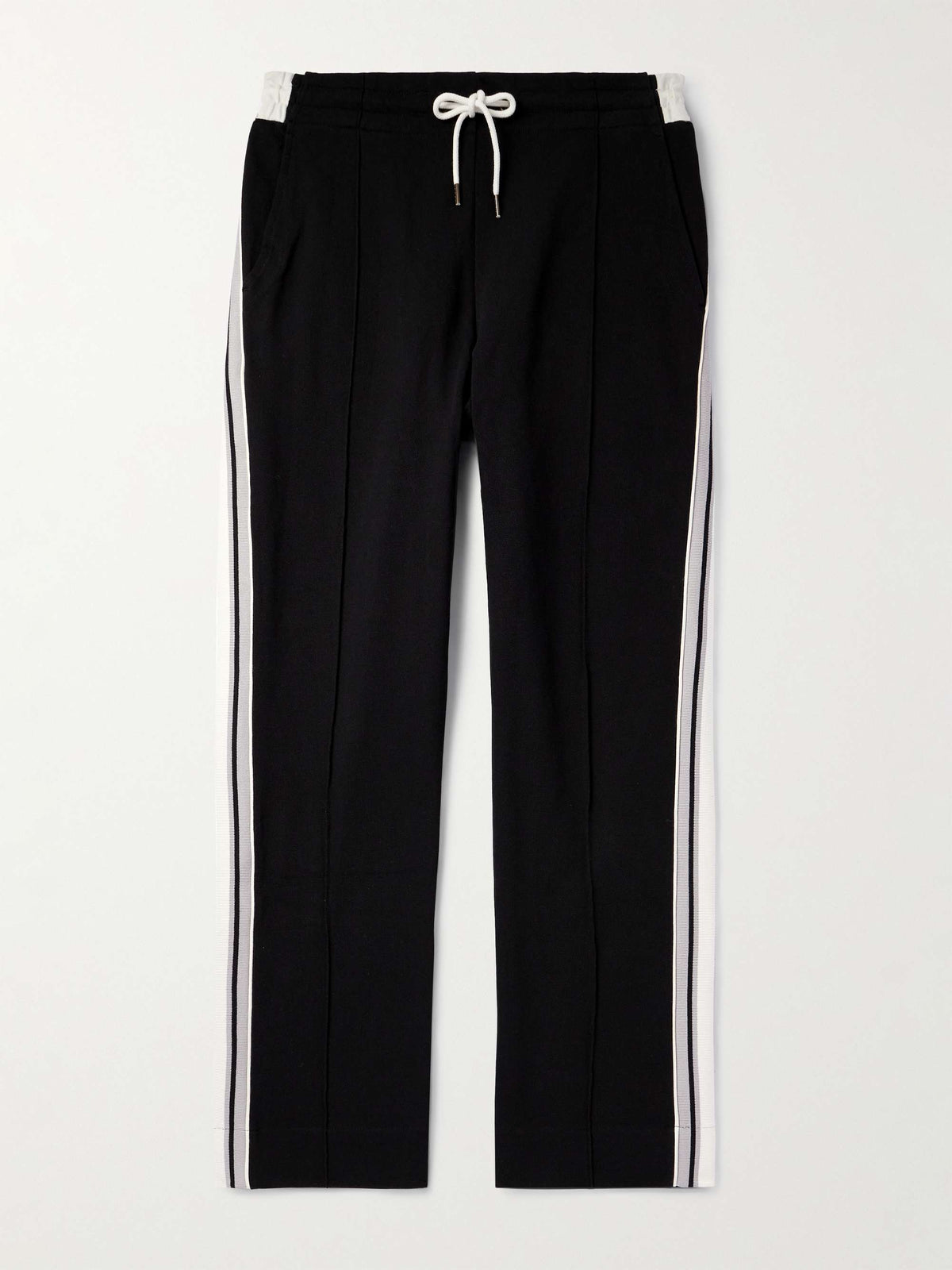 Nicholas Daley Mens Straight-Leg Black Striped Cotton-Jersey Track Pants