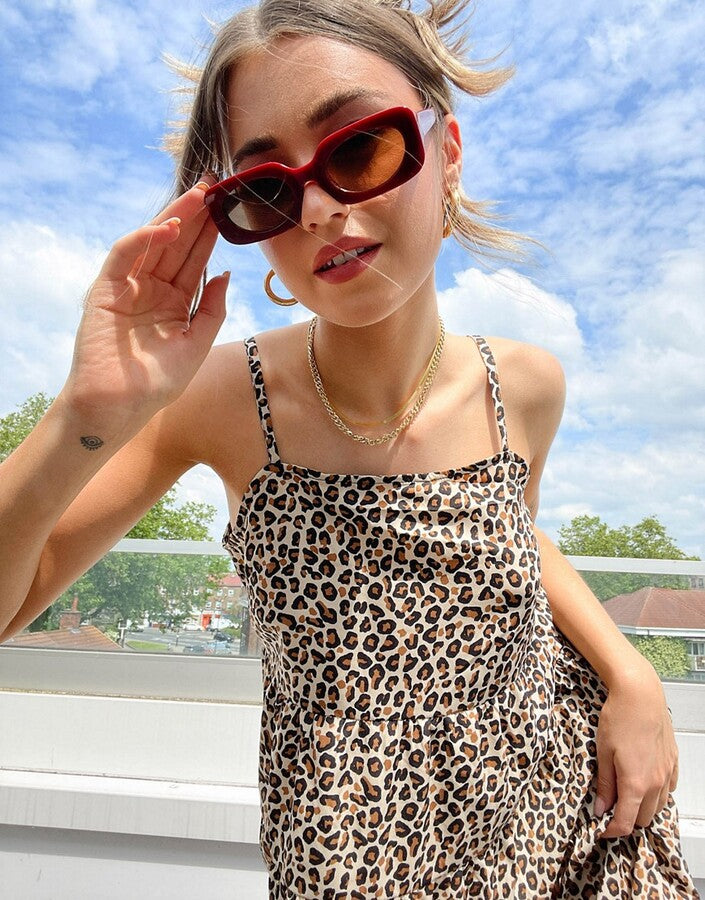 Wednesday's Girl Mini Cami Dress In Leopard Print