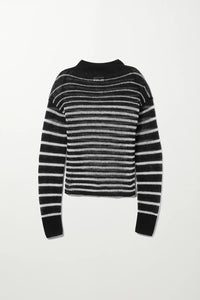 Weekday Trinity Knitted Jumper With High Neck In Black