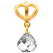 Endless Jewellery Clear Heart Grip Drop Gold Charm