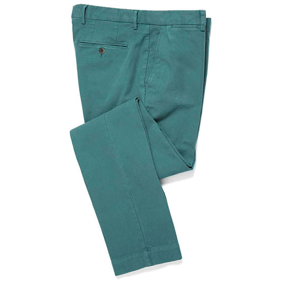 Men's Hackett Garment-Dyed Texture Trousers in Pine Green