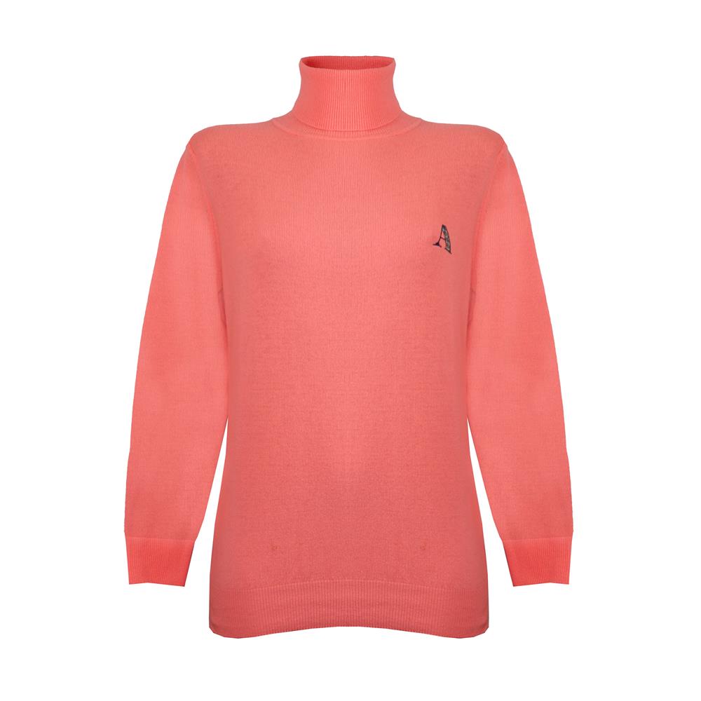 Aquascutum Womens Long Sleeved Turtle Neck Sweater in Orange