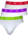 Cr7 Mens 3 Pack Brief in Multicoloured