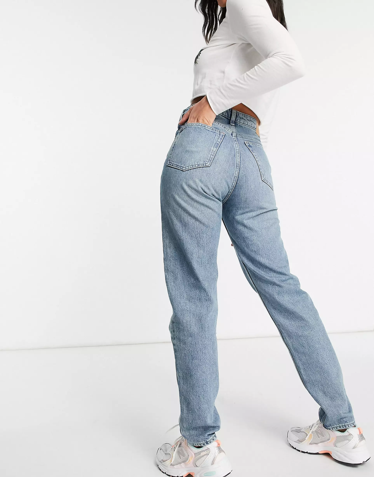 radium Monica pumpe Weekday Seattle Organic Cotton High Waist Jeans in Blue – Sale Lab UK