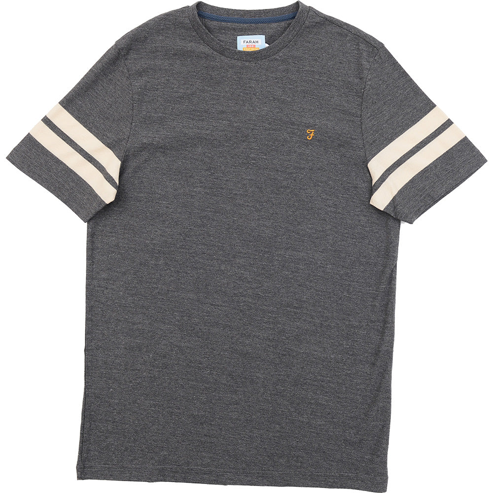 Farah Mens Grey Stareton Arm Cuff Logo T-Shirt