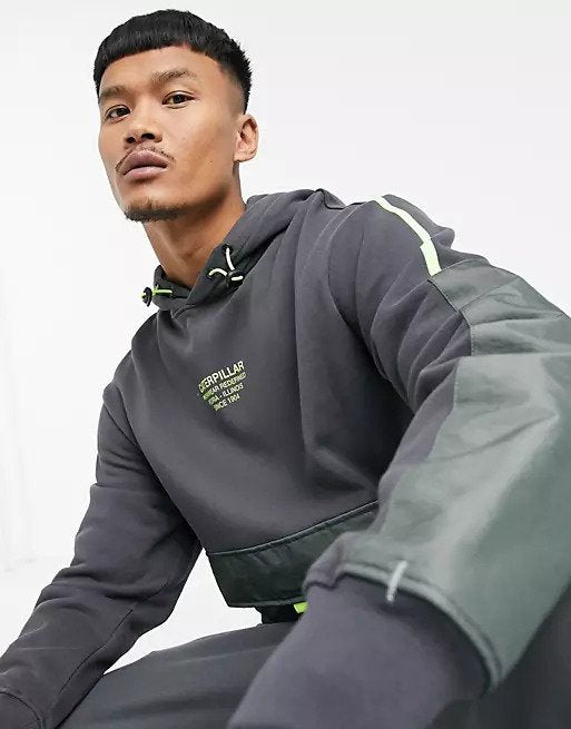 Mens Caterpillar tech pocket hoodie in black