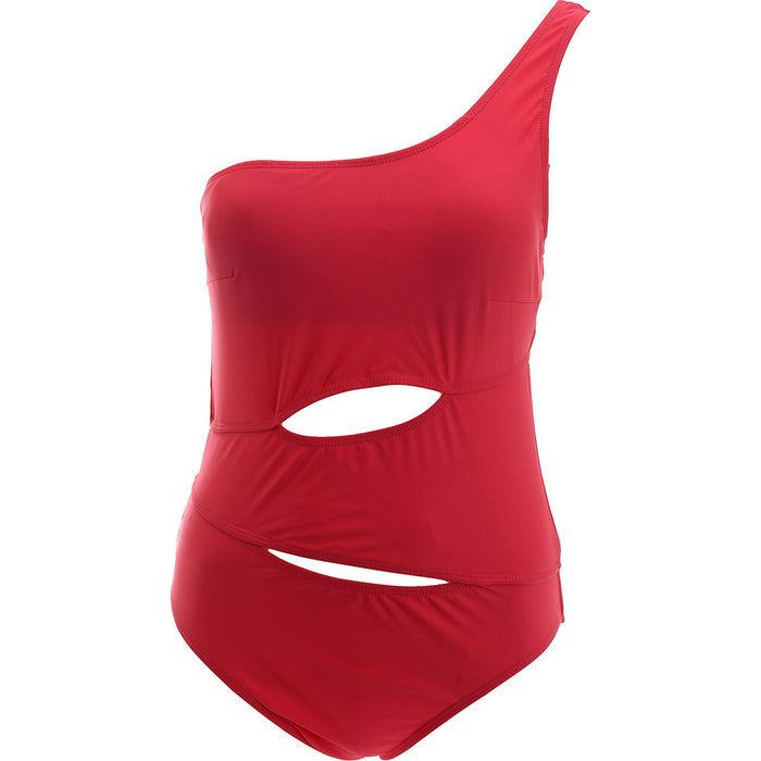 Hunkemoller cairo one shoulder swimsuit in bright red