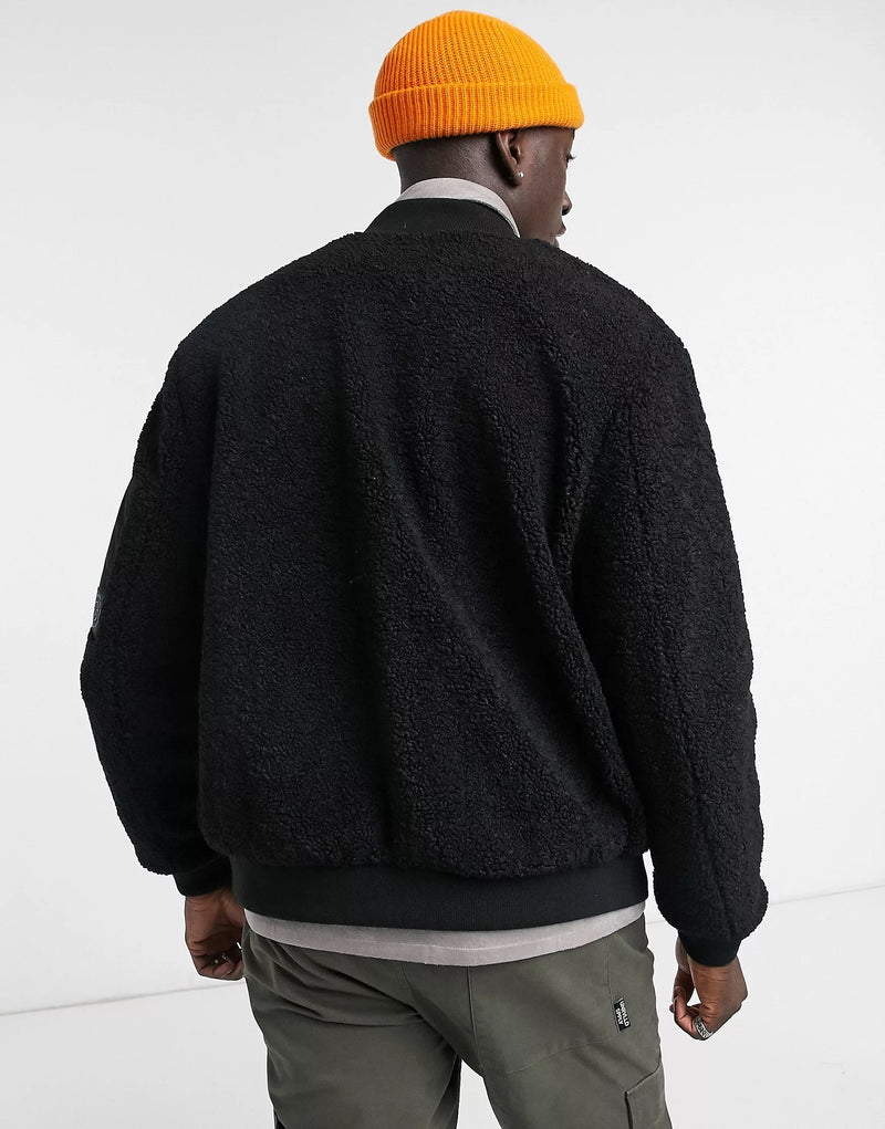 Pull&Bear Borg Bomber Jacket In Black