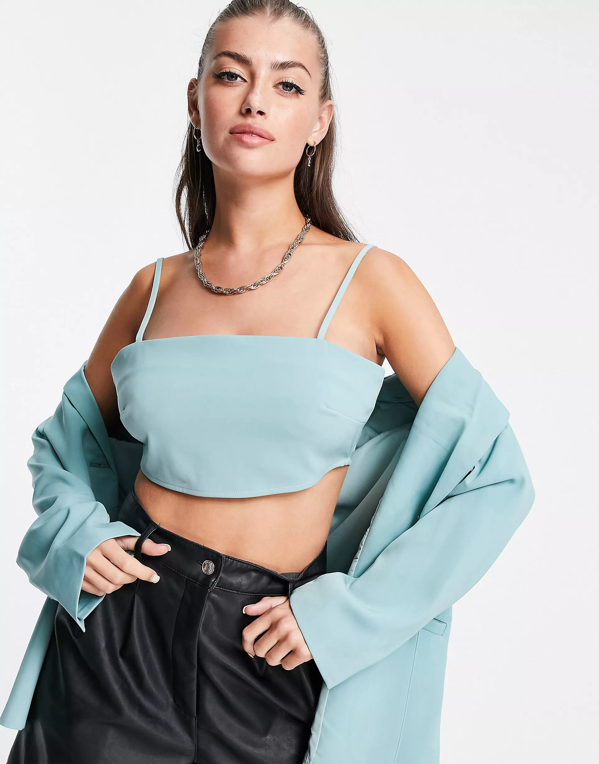 Fashion Union Strappy Cami Crop Top With Cross Back Detail Co