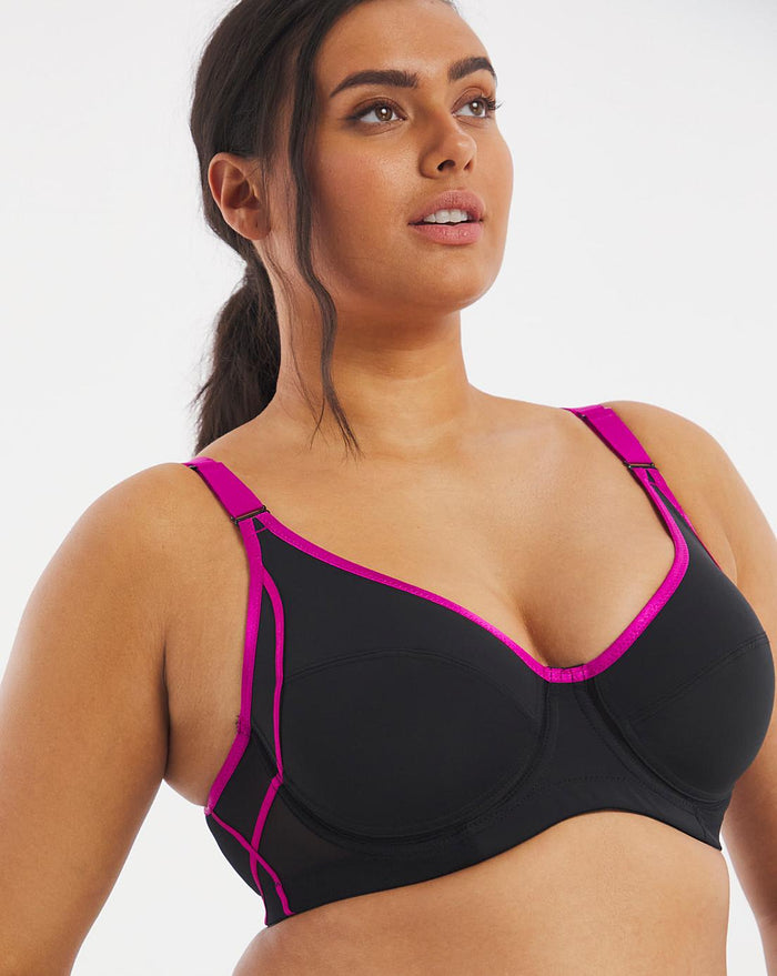 Dorina Outrun high impact push-up sports bra in black