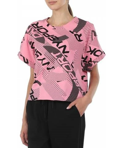 Womens Dkny Sport Arches Logo Cropped Boxy T-Shirt