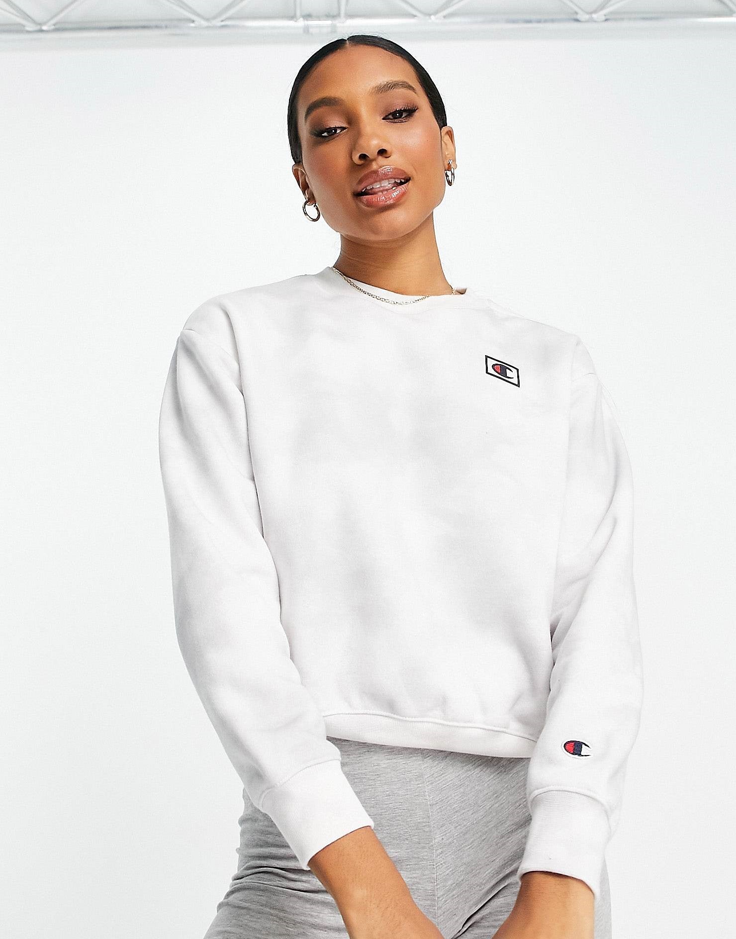 White v store neck champion sweatshirt